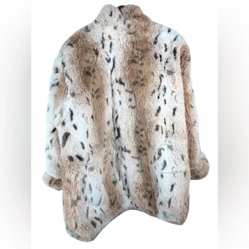 WINLIT New York Reversible Genuine Leather Faux Fur Coat Jacket Size M